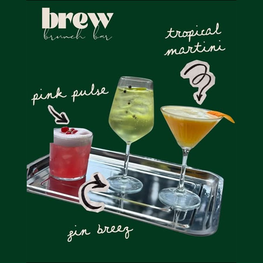 Cocktailurile semnătură brew: pink pulse, gin breez și tropical martini
